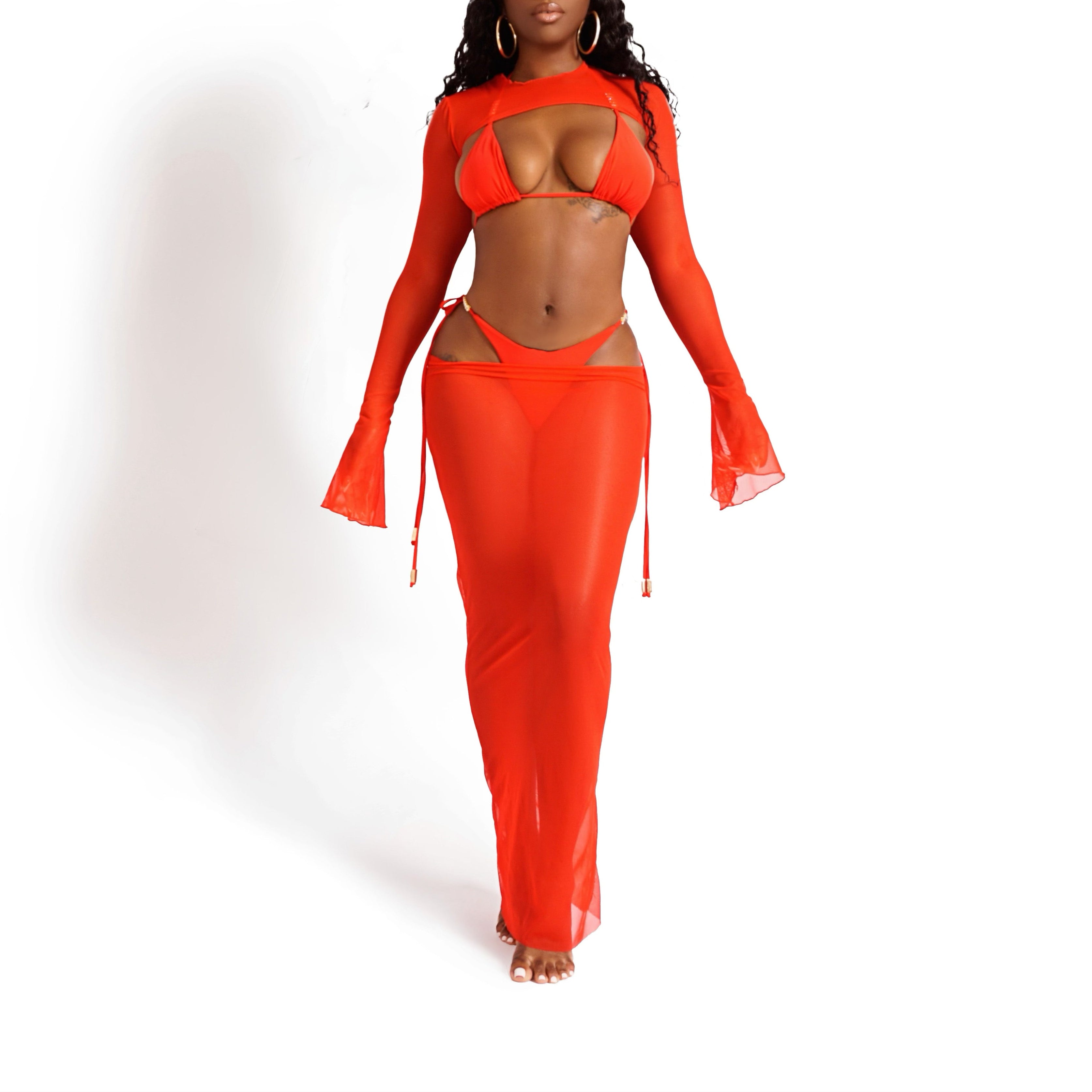 Soleia Long Sleeve Top- Crimson Red