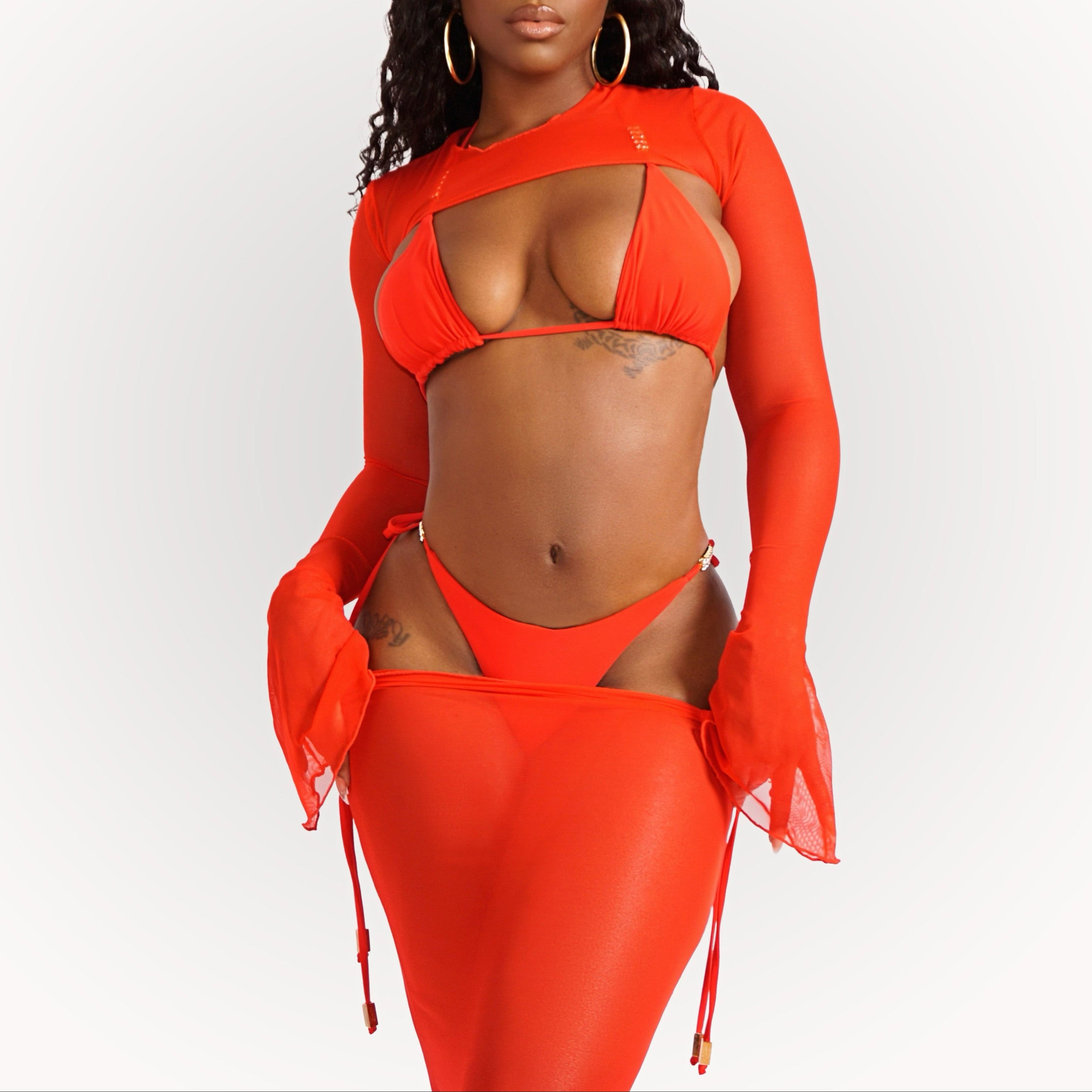 Soleia Long Sleeve Top- Crimson Red
